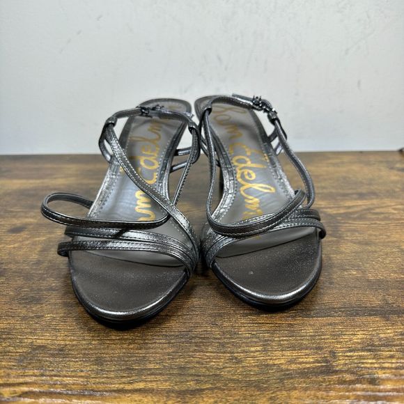 Sam Edelman Silver Paislee Strappy Sandal Women's Size 7.5W - Picture 2 of 8